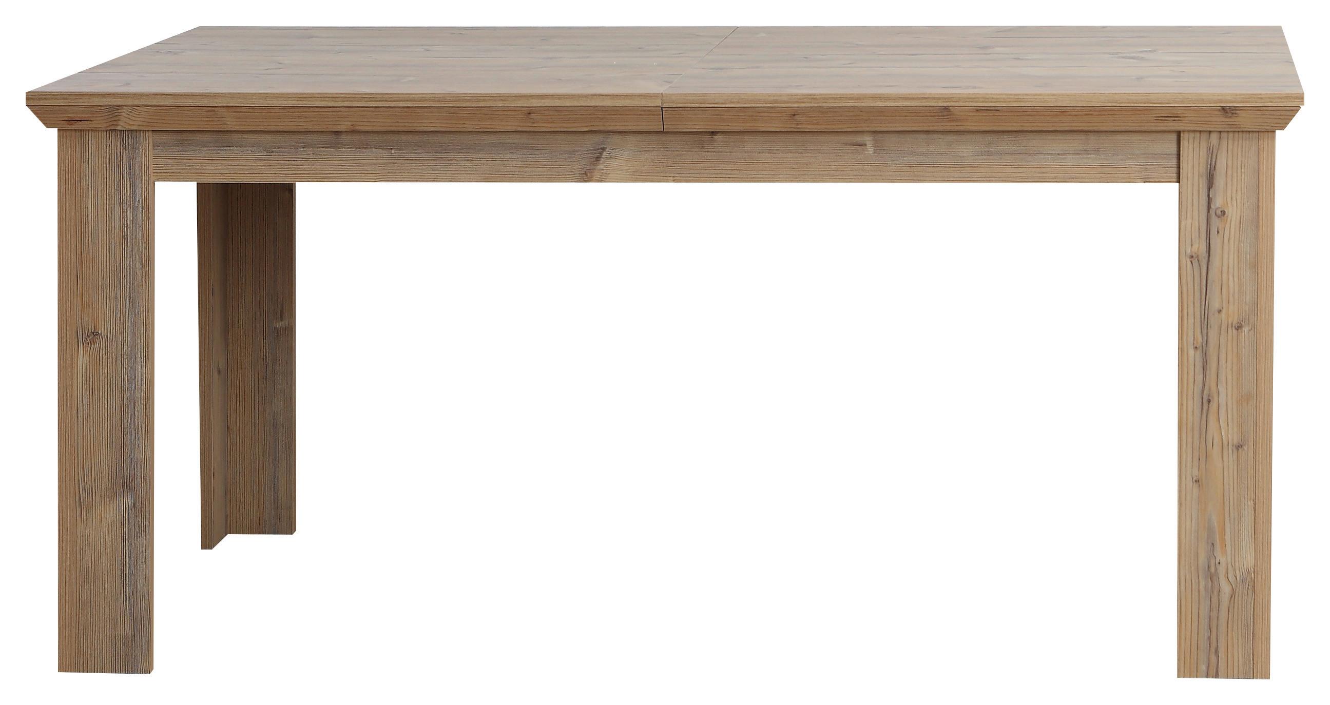Výsuvný Stůl Nepal - barvy smrku, Konvenční, kov/kompozitní dřevo (160-205/75/90cm)