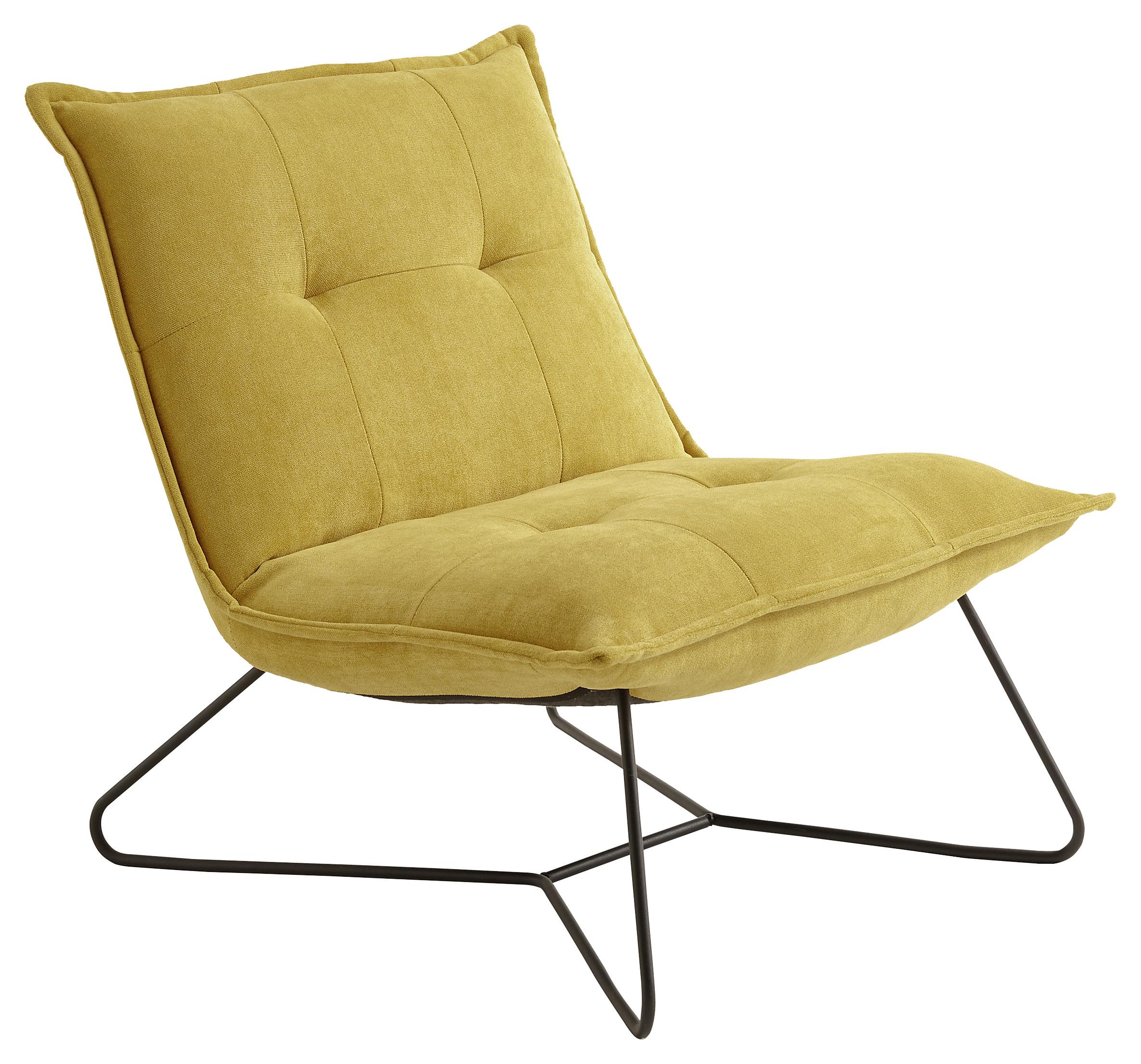 Moderné Kreslo Vico Horčicové - čierna/žltá, Basics, kov/textil (69/76/86cm) - MID.YOU