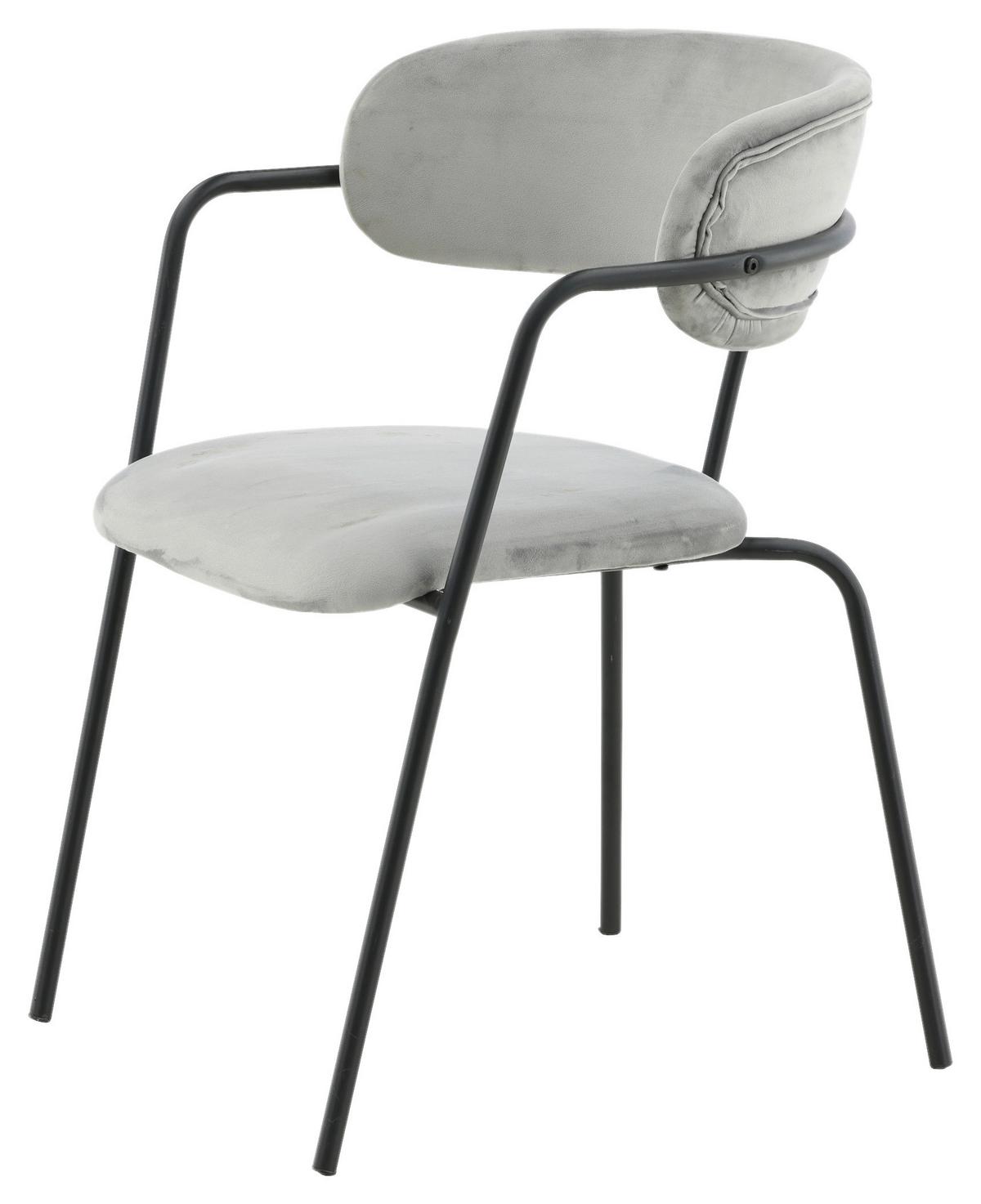 Stuhl-Set Arrow - Schwarz/Grau, Design, Textil/Metall (58/79/61cm) - Livetastic