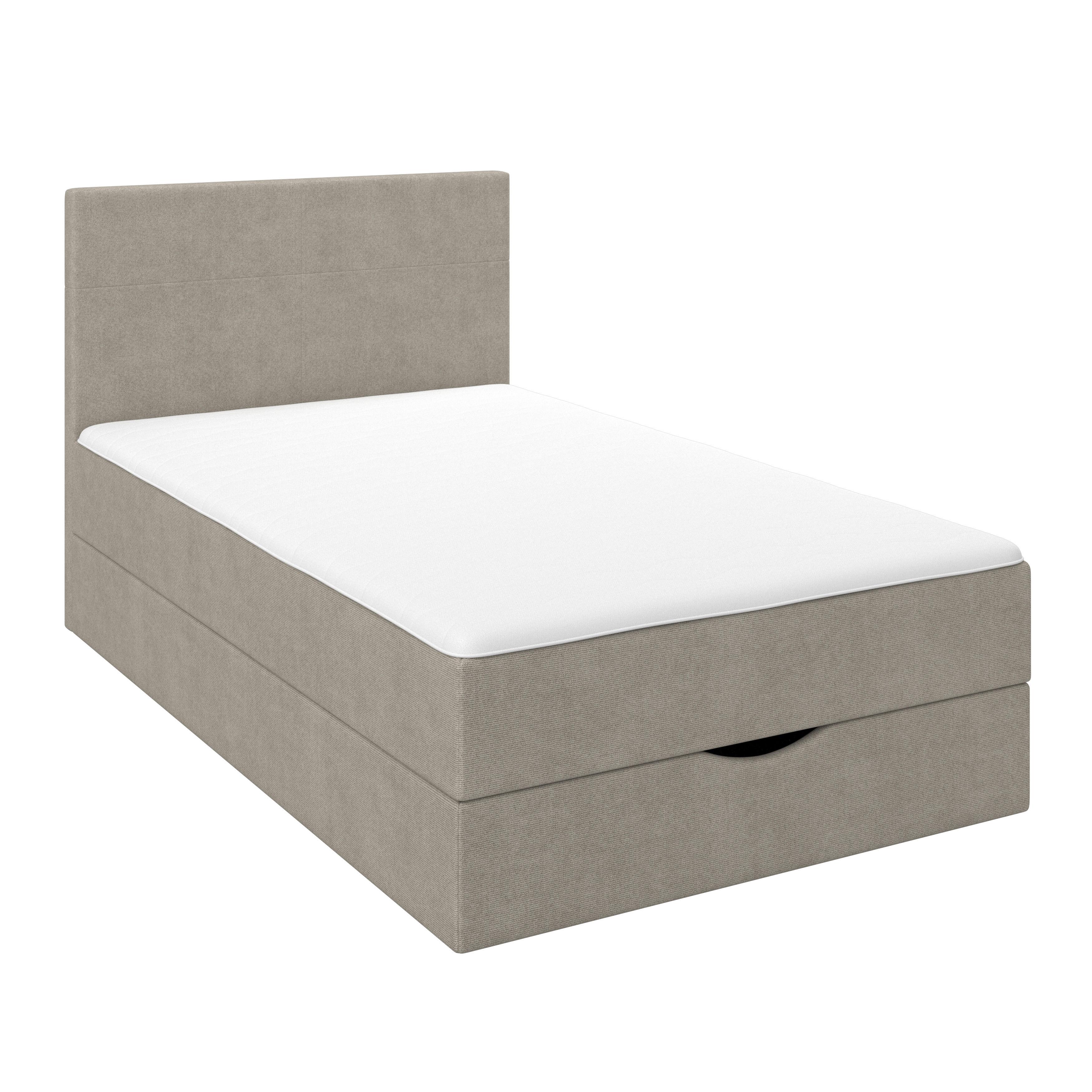 Boxspringová postel ACE 120x200, béžová - černá/béžová, Moderní, dřevo/textil (120/200cm) - Bessagi Home