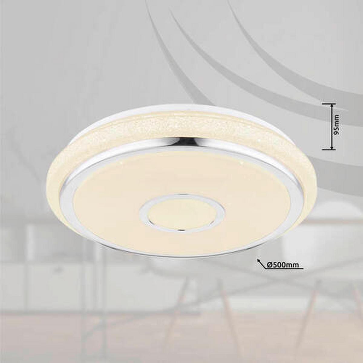 Led Mennyezeti Lámpa 48389-40 Dani - krómszínű/fehér, Basics, műanyag (50/9.5cm)