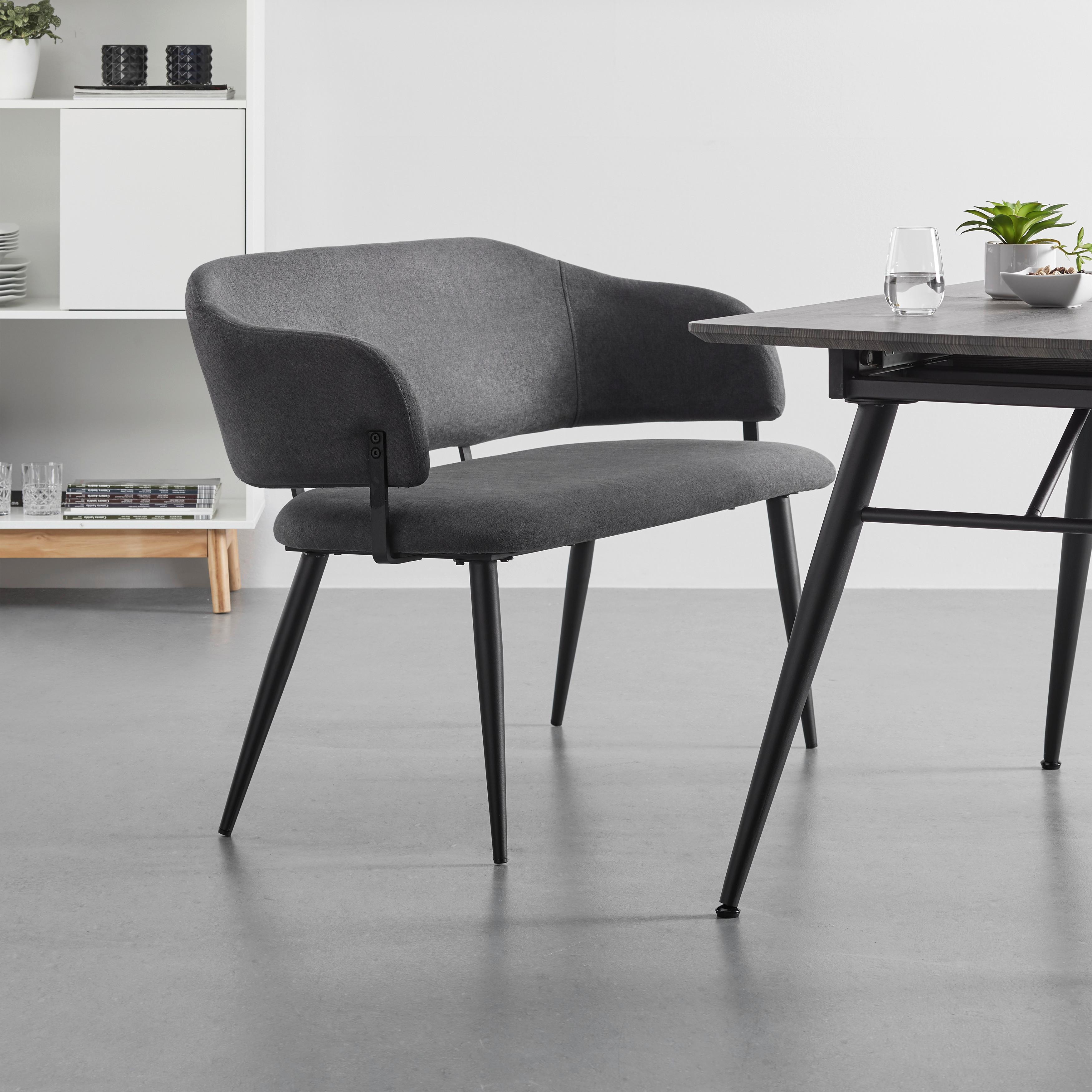Lavice Nino Tmavě Šedá - černá/tmavě šedá, Moderní, kov/dřevo (120/80/58cm) - Bessagi Home