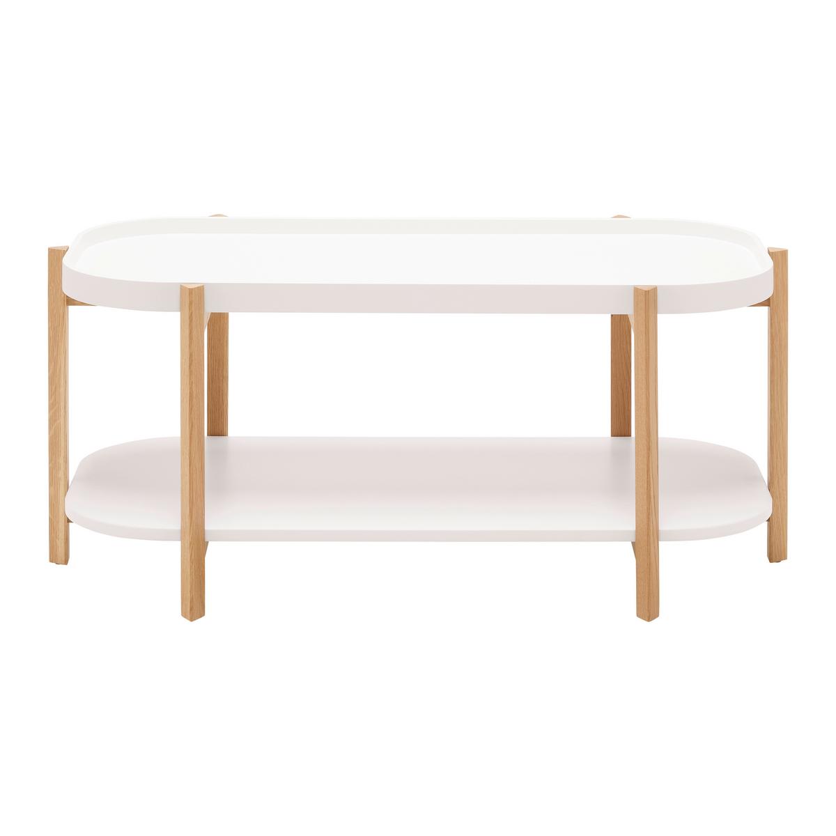 KONFERENČNÝ STOLÍK STRUT - biela/prírodná farba, Modern, drevo/kompozitné drevo (100/50/45cm) - Mömax