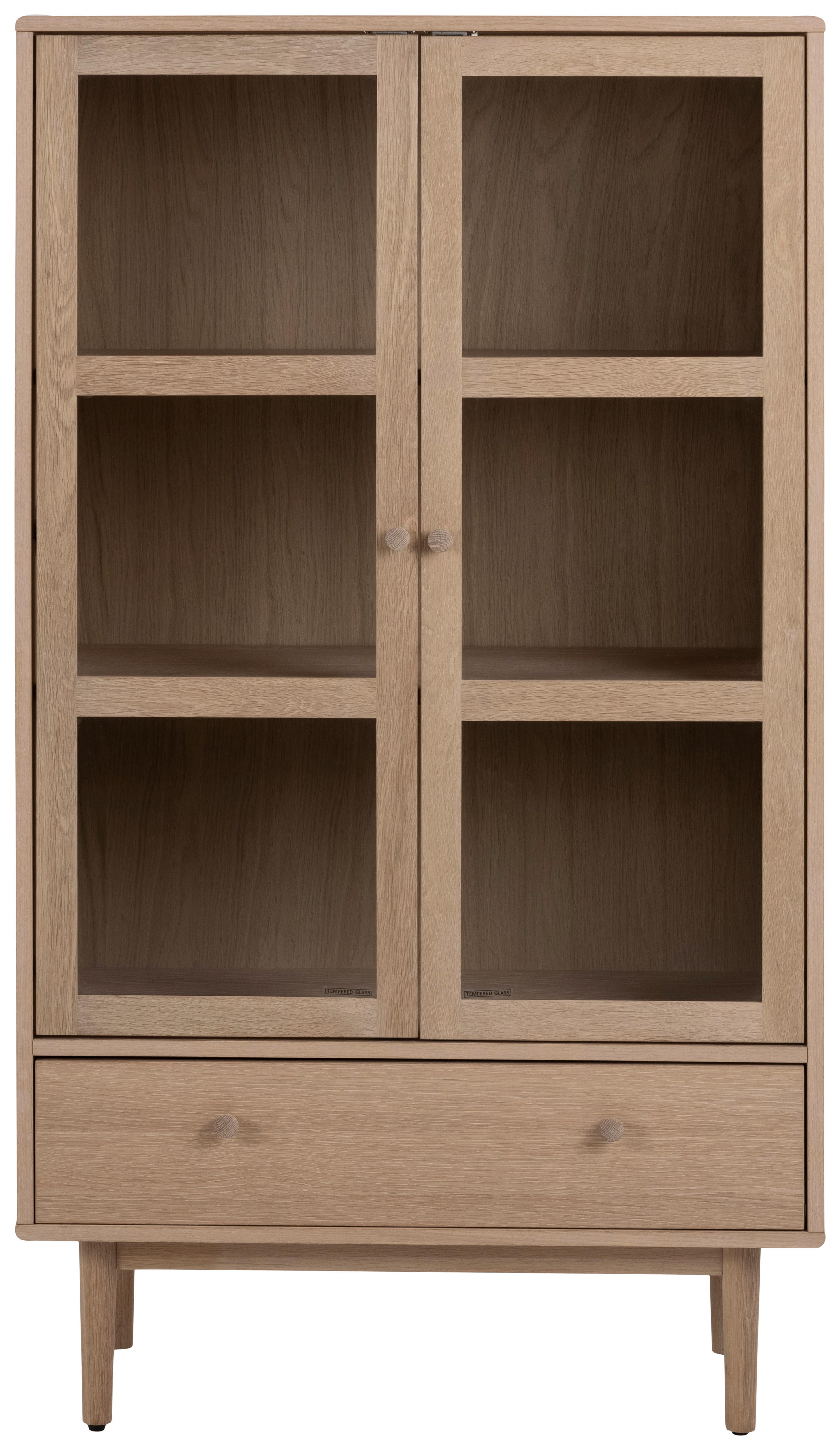 Vitrine Aston - Eichefarben, MODERN, Glas/Holz (80/144,5/40cm) - MID.YOU