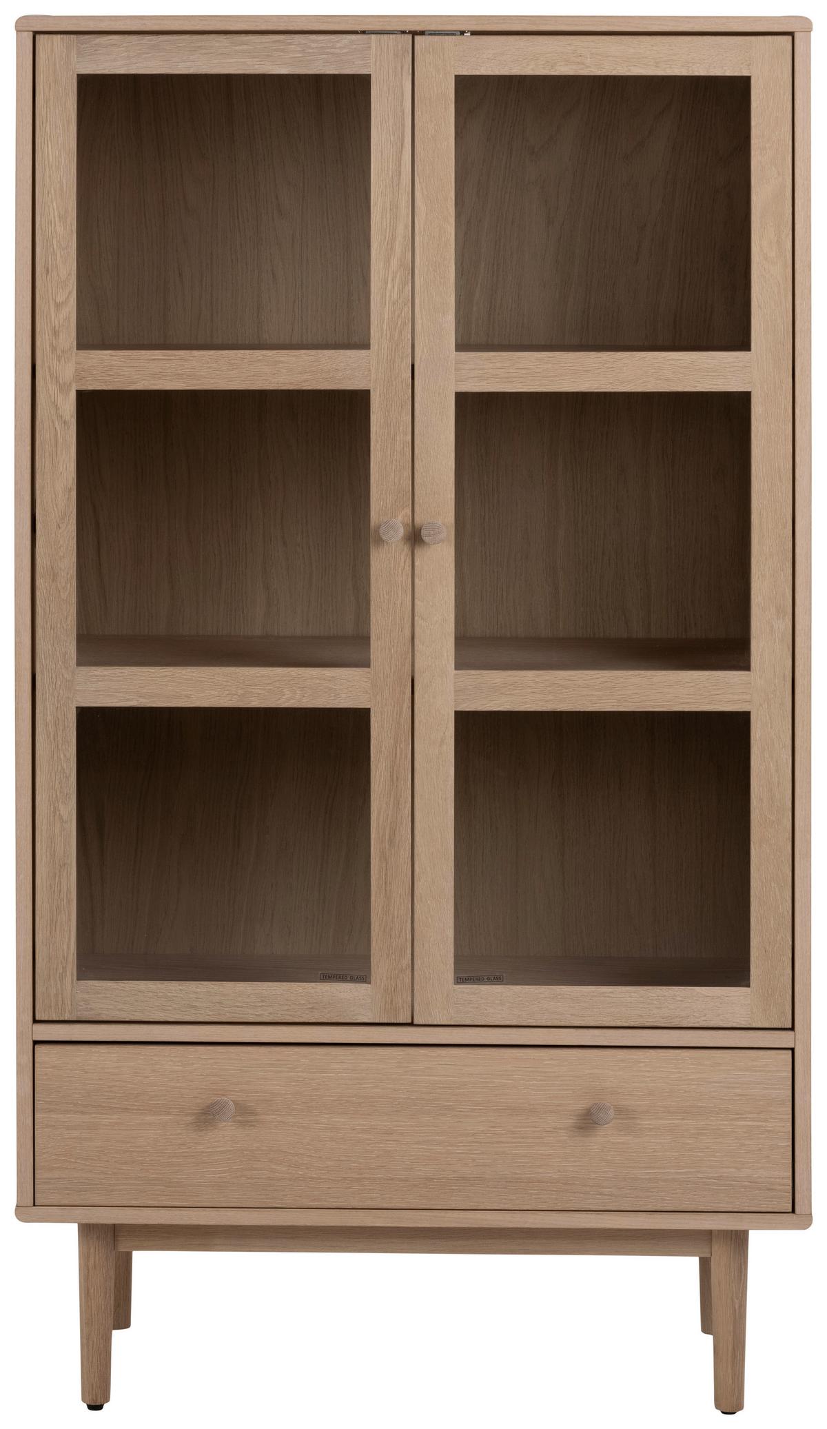 Vitrine Aston - Eichefarben, MODERN, Glas/Holz (80/144,5/40cm) - MID.YOU