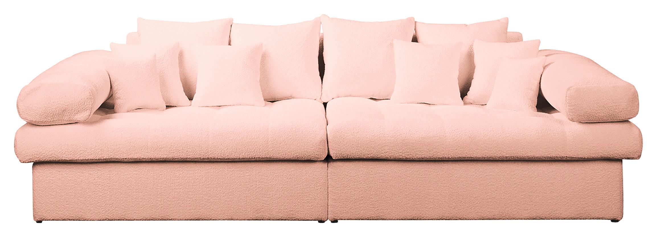 Bigsofa Naomi Rosa B: 284 Cm - Schwarz/Rosa, Design, Textil (284/94/148cm) - Livetastic