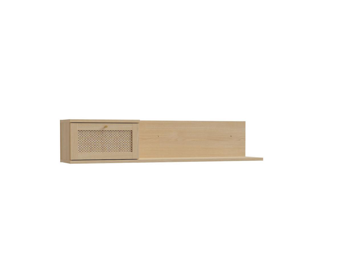 Nástenná polica CALASETTA š: 150 CM - farba duba/béžová, Natur, kompozitné drevo (150/30,6/30,5cm)