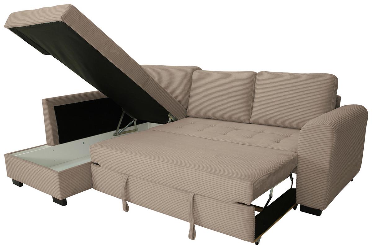 Ecksofa John Karamell S: 178x239 Cm - Karamell/Schwarz, Trend, Textil (178/239cm)