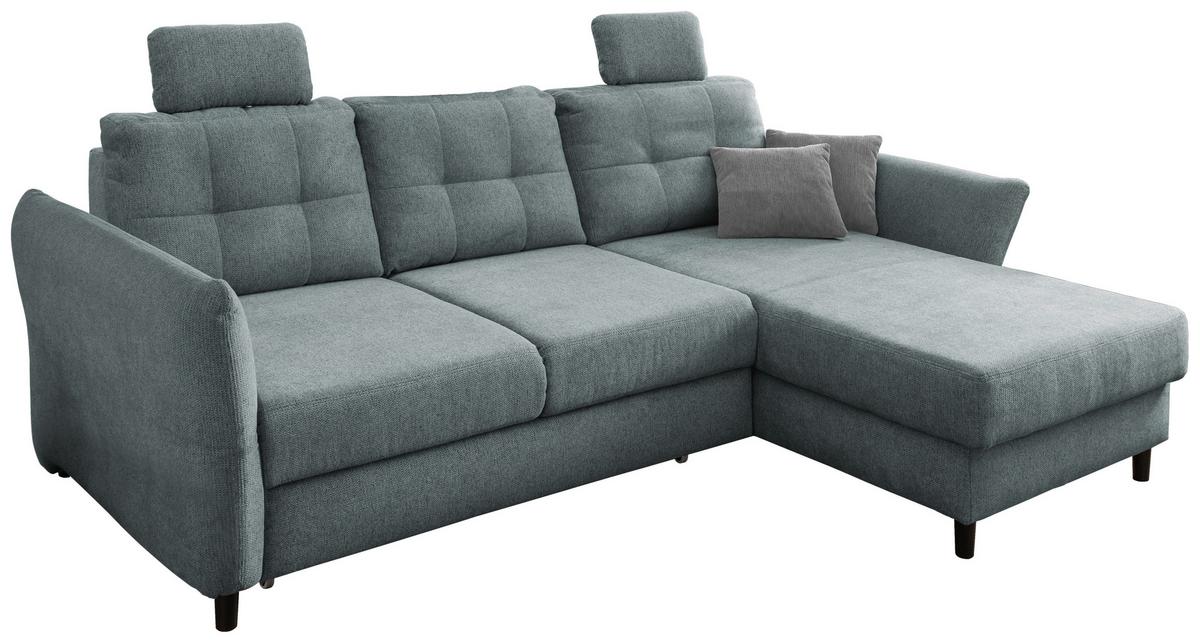 Ecksofa Brizzini Mintgrau S: 250-280/176 Cm - Mintgrau/Blau, MODERN, Holz/Textil (250-280/176cm) - Livetastic