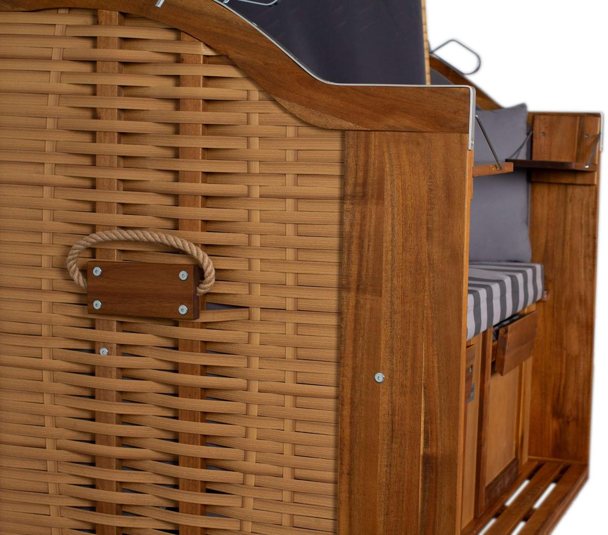 Strandkorb Trend 10 Natur - Naturfarben, LIFESTYLE, Holz/Textil (120/165/80cm)