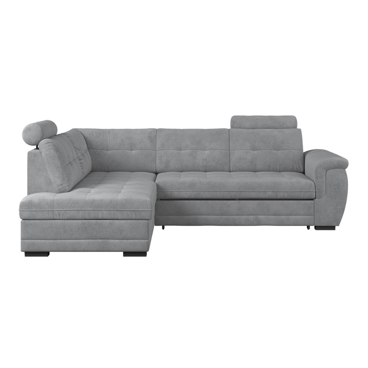 Ecksofa mit Schlaffunktion Falco new Grau 183x251 cm - Schwarz/Grau, KONVENTIONELL, Textil (183/251cm) - Ondega