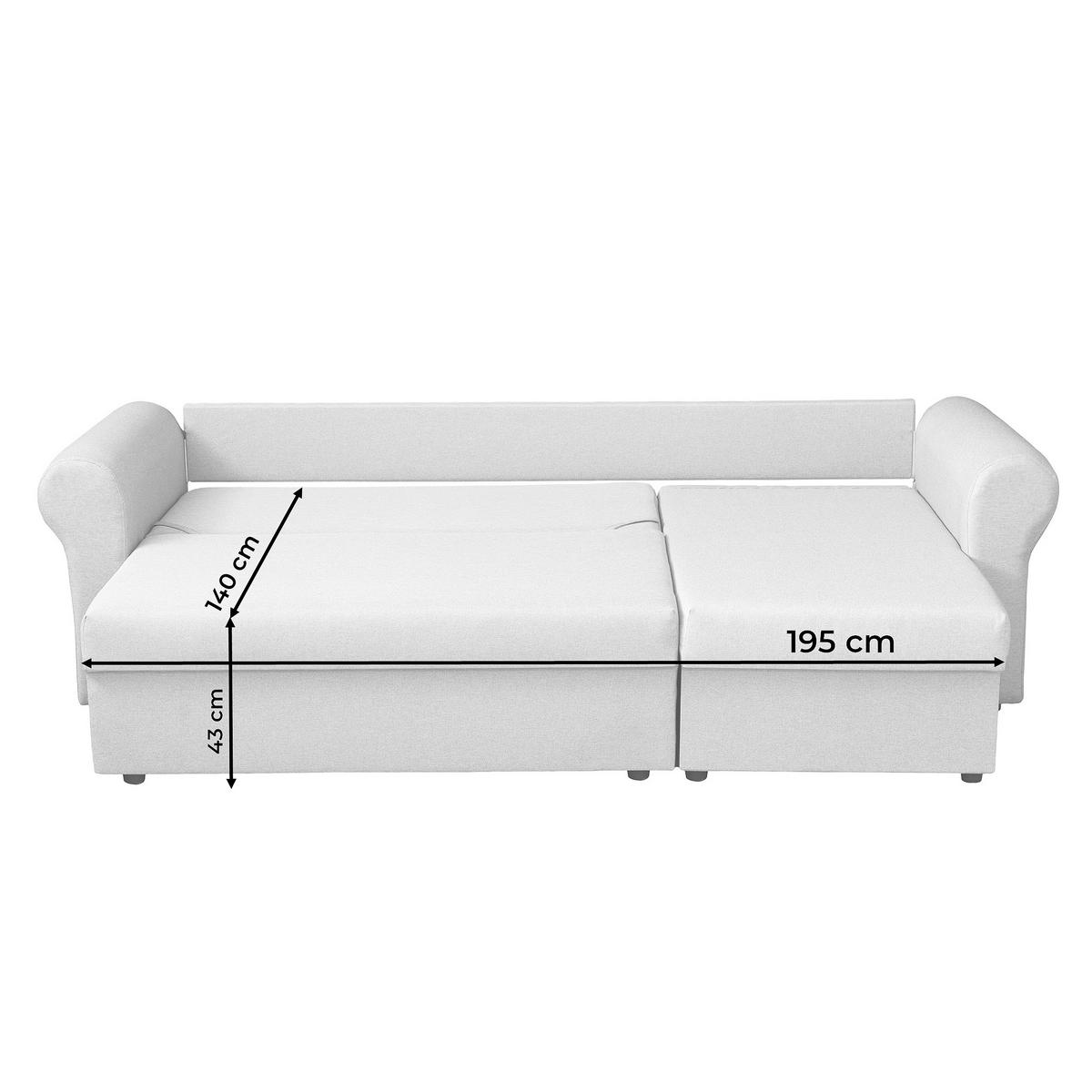 Ecksofa Sara - Hellgrau/Schwarz, Design, Textil (248/143cm) - P & B