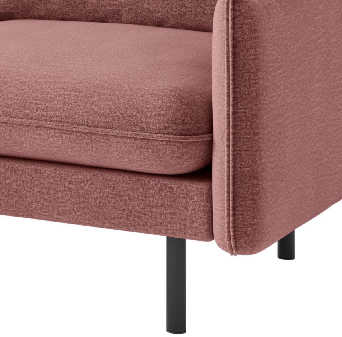 Ecksofa Samos Altrosa S: 204x267 Cm - Altrosa/Schwarz, Design, Textil (204/267cm) - Livetastic