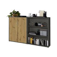AKTENSCHRANK OFFICE EDITION-SW SET 1 NIEDR. - Anthrazit/Eiche Artisan, MODERN, Holzwerkstoff (168,8/113,6/33cm) - MID.YOU