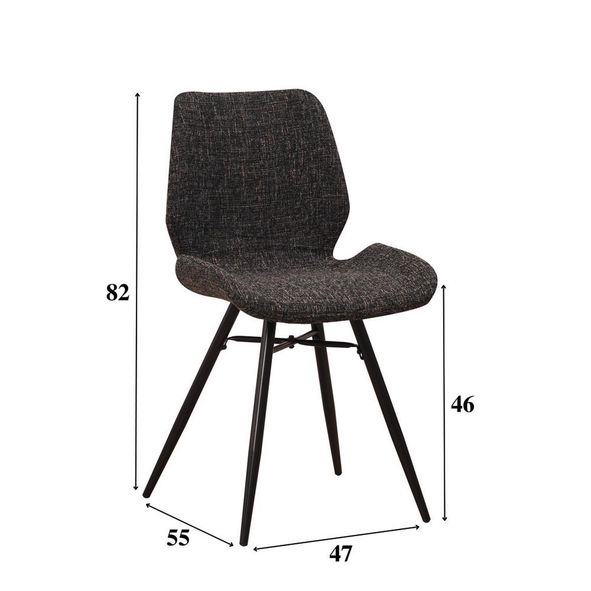 Stuhl-set Barron - Schwarz, Design, Textil (47/82/55cm) - MID.YOU