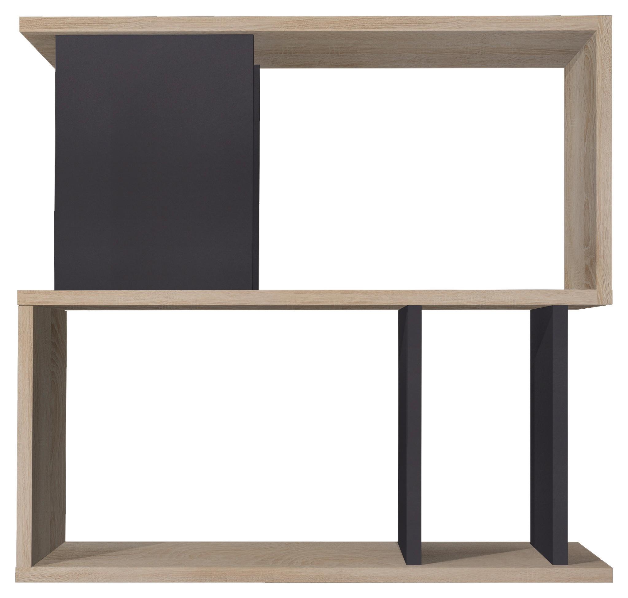 Polc Chloe Mini - grafitszürke/Sonoma tölgy, Modern, faalapú anyag (80/60/33cm)