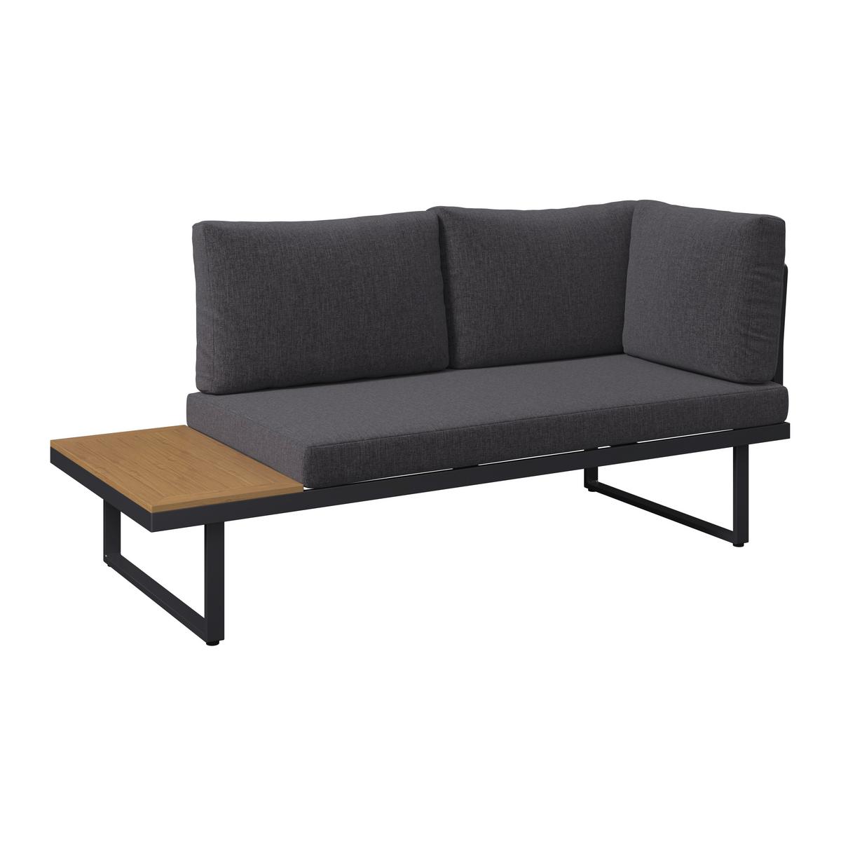 Loungegarnitur Montreal II - Dunkelgrau/Naturfarben, MODERN, Kunststoff/Textil (250/180cm) - Beldano