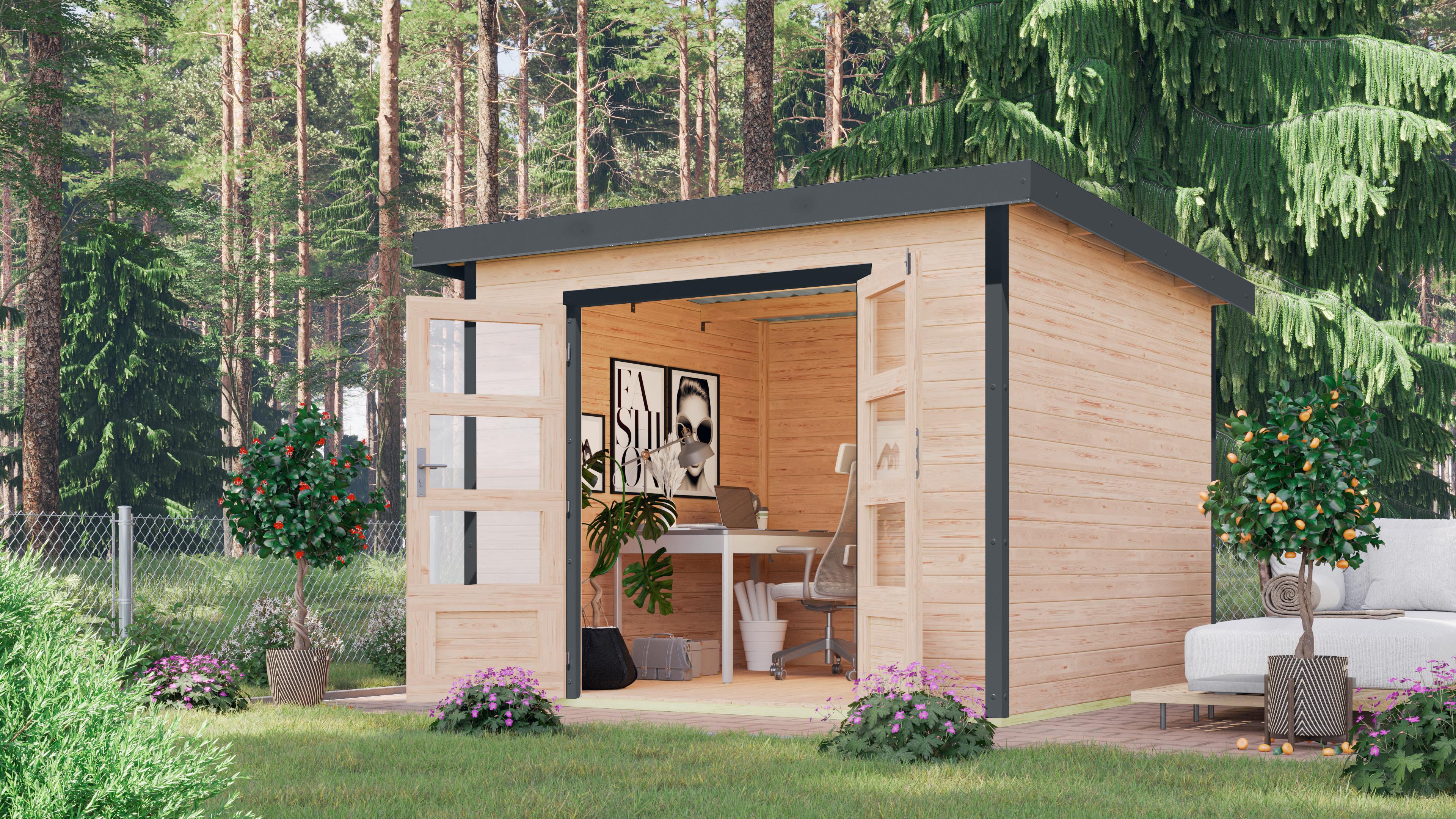 Gartenhaus Aetos 6 B 40132 Aetos 6 B - Anthrazit/Grau, Basics, Holz/Metall (271/218/271cm)