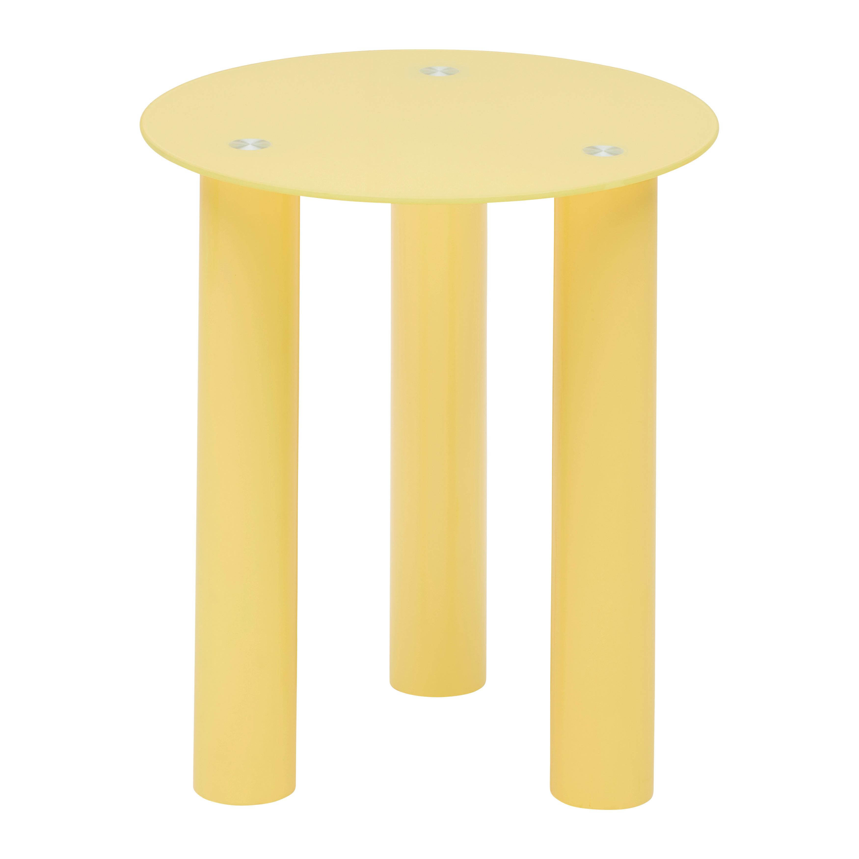 PRÍRUČNÝ STOLÍK LARGO -STUDIO- - žltá, Lifestyle, drevo/sklo (40/40/40cm) - Premium Living