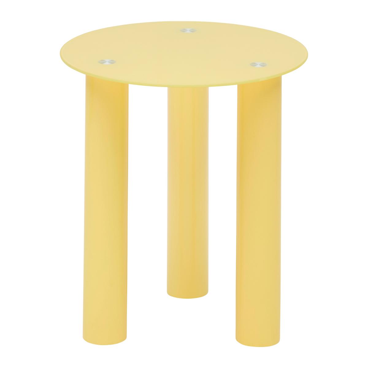 PRÍRUČNÝ STOLÍK LARGO -STUDIO- - žltá, Lifestyle, drevo/sklo (40/40/40cm) - Premium Living