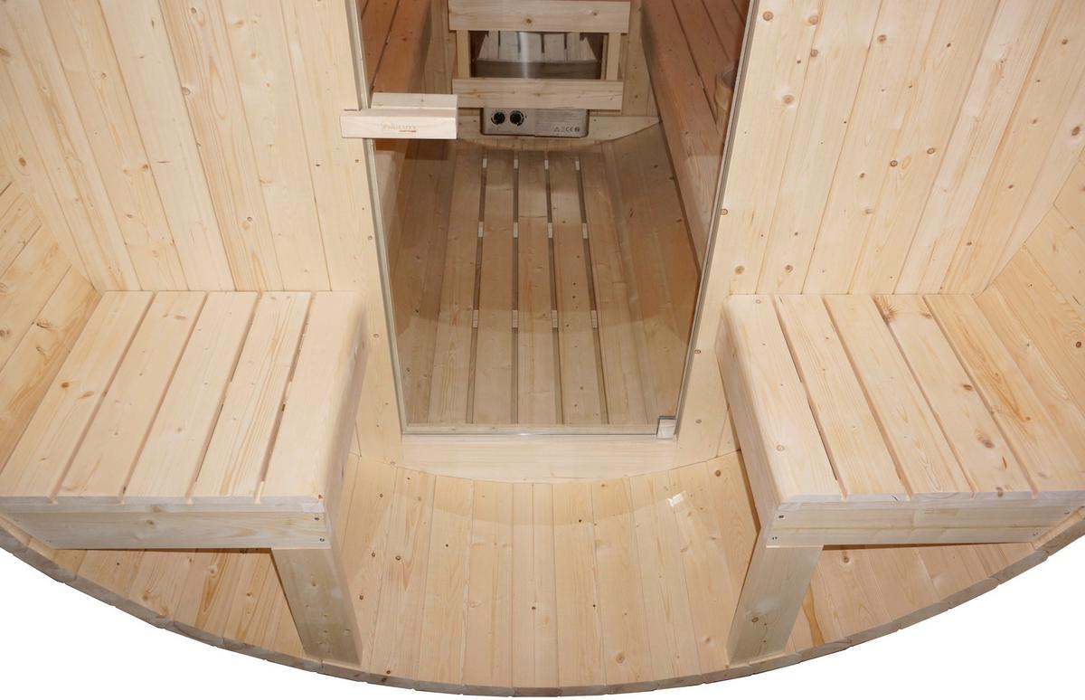 Saunafass Bergen Bergen Fichtefarben B: 189 Cm - Fichtefarben, KONVENTIONELL, Glas/Holz (194,8/220/191,5cm) - Sanotechnik