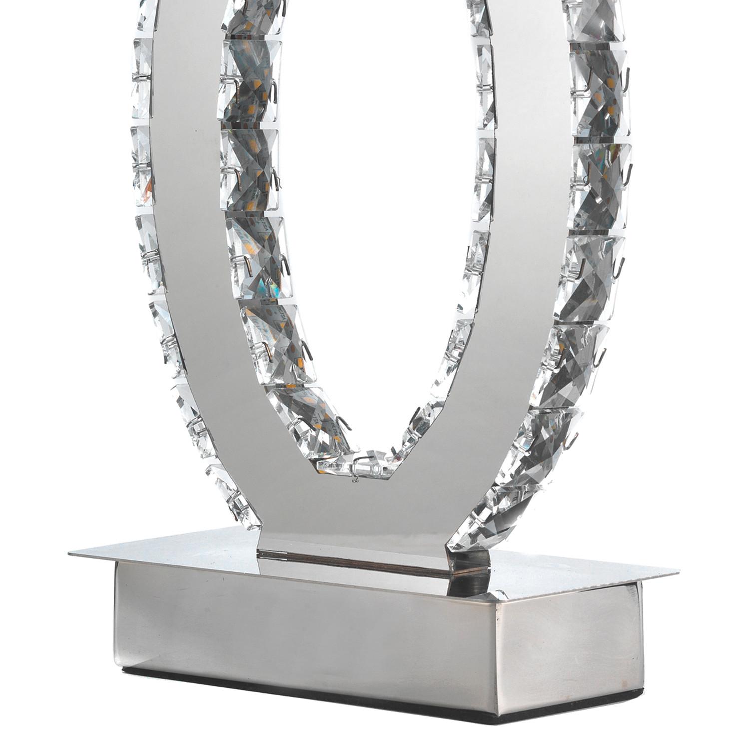 LED-Tischleuchte Chromfarben D: 20 cm 6w - Chromfarben, Design, Glas/Metall (20/27cm)