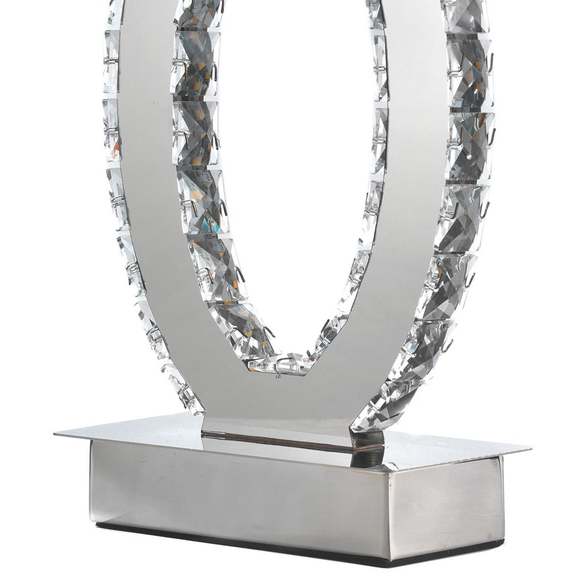 LED-Tischleuchte Chromfarben D: 20 cm 6w - Chromfarben, Design, Glas/Metall (20/27cm)