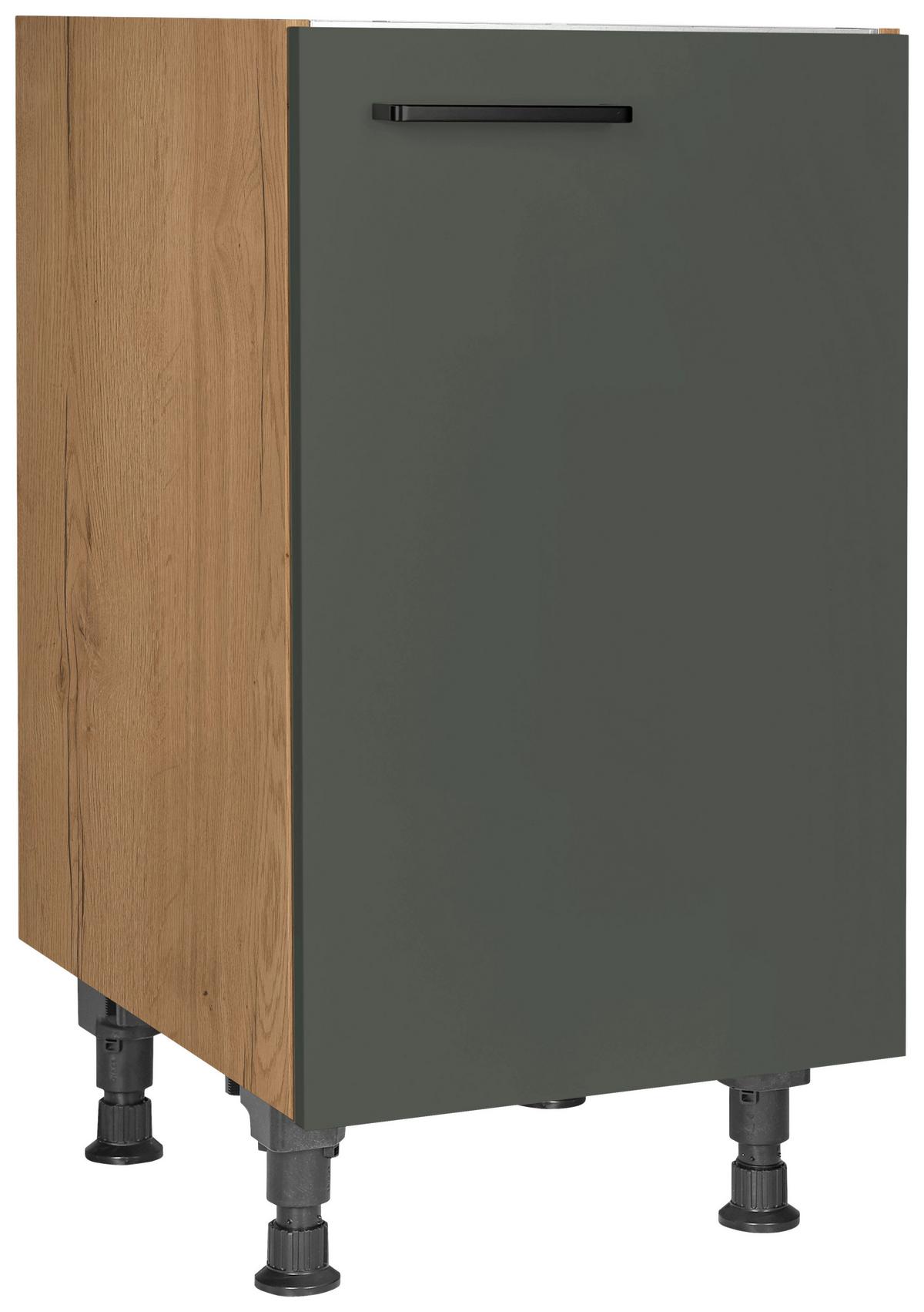 Spülenunterschrank Easytouch - Eichefarben/Grün, MODERN, Holzwerkstoff (45,0/87,0/56,0cm) - Nobilia