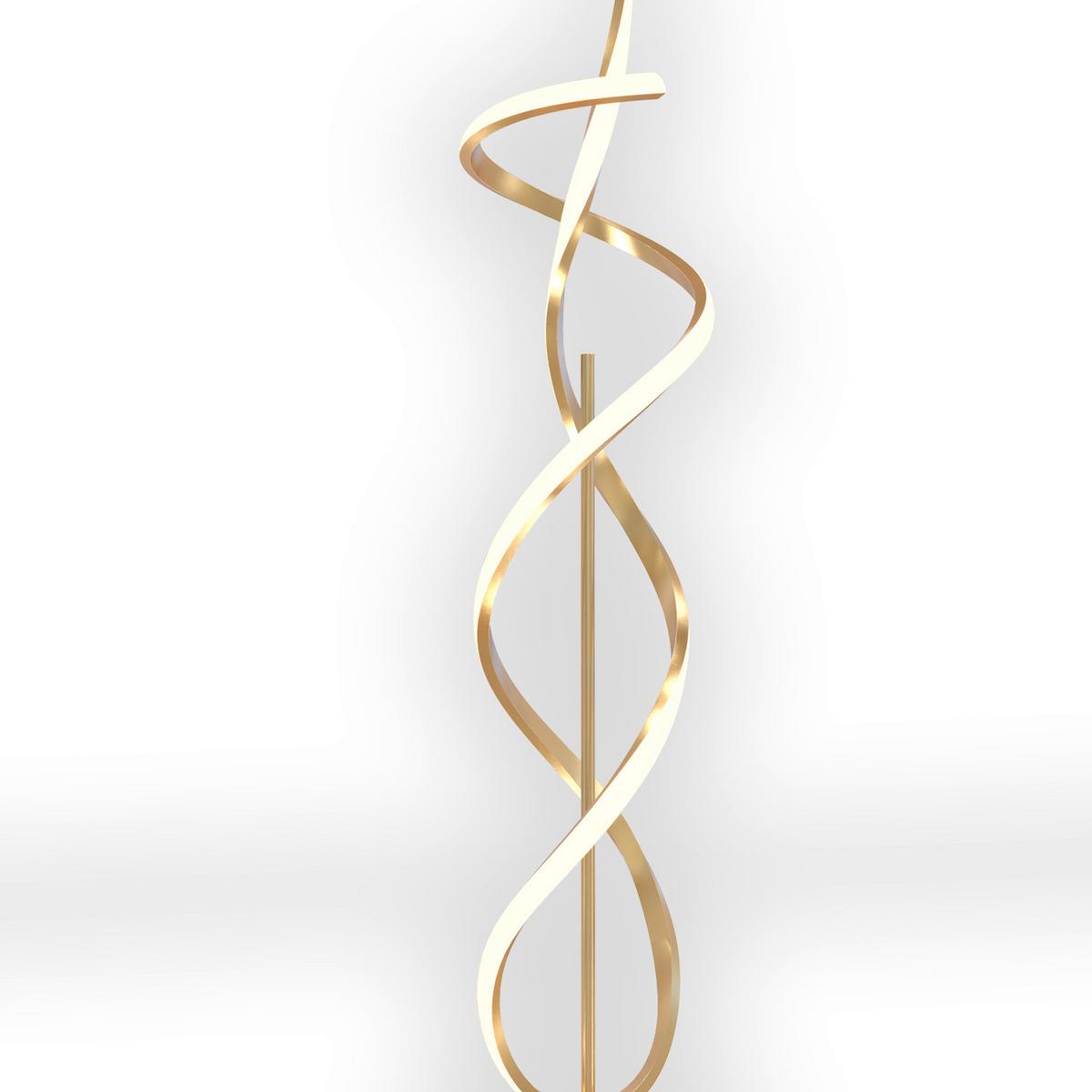 LED-Stehleuchte Kira Goldfarben L: 25 cm - Beige/Goldfarben, Design, Kunststoff/Metall (25/25/140cm)