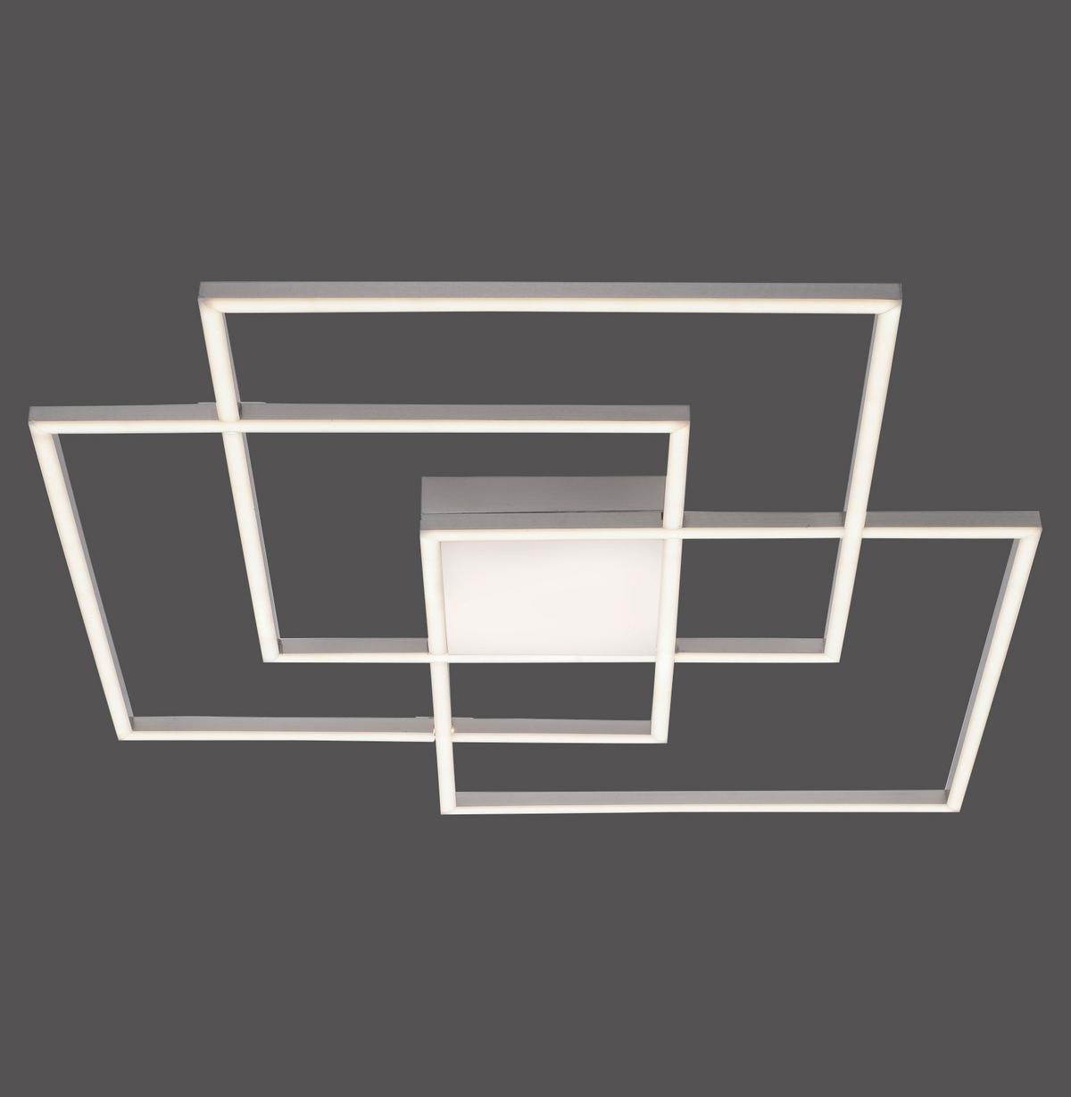 LED-Deckenleuchte Asmin L: 75 cm dimmbar mit Schalter - Silberfarben, Design, Kunststoff/Metall (75/75/6cm)