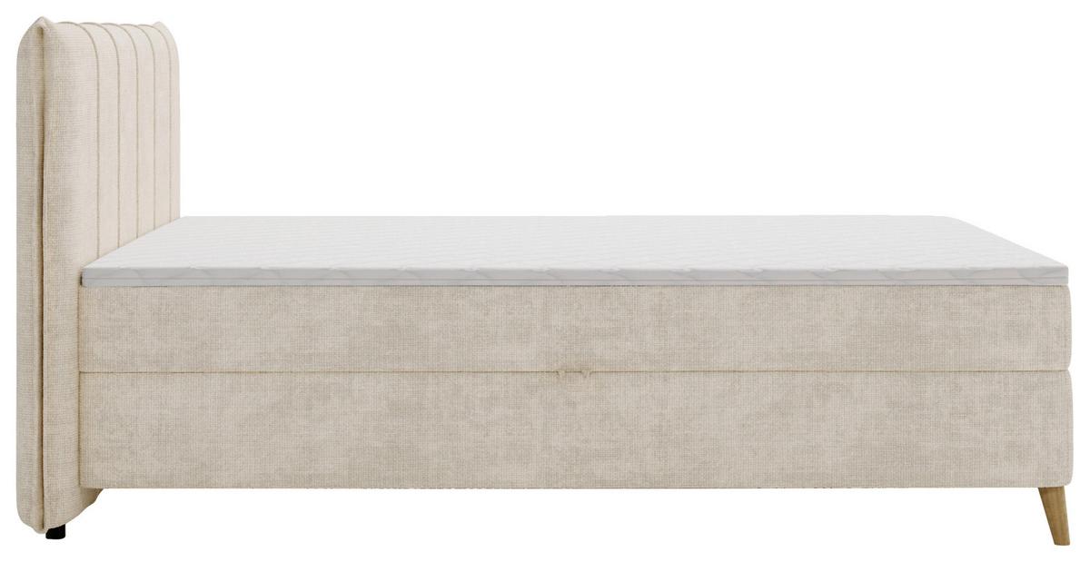 Americká posteľ VELORIA béžová - sivá/prírodná farba, Konventionell, drevo/textil (160/200cm) - Mömax