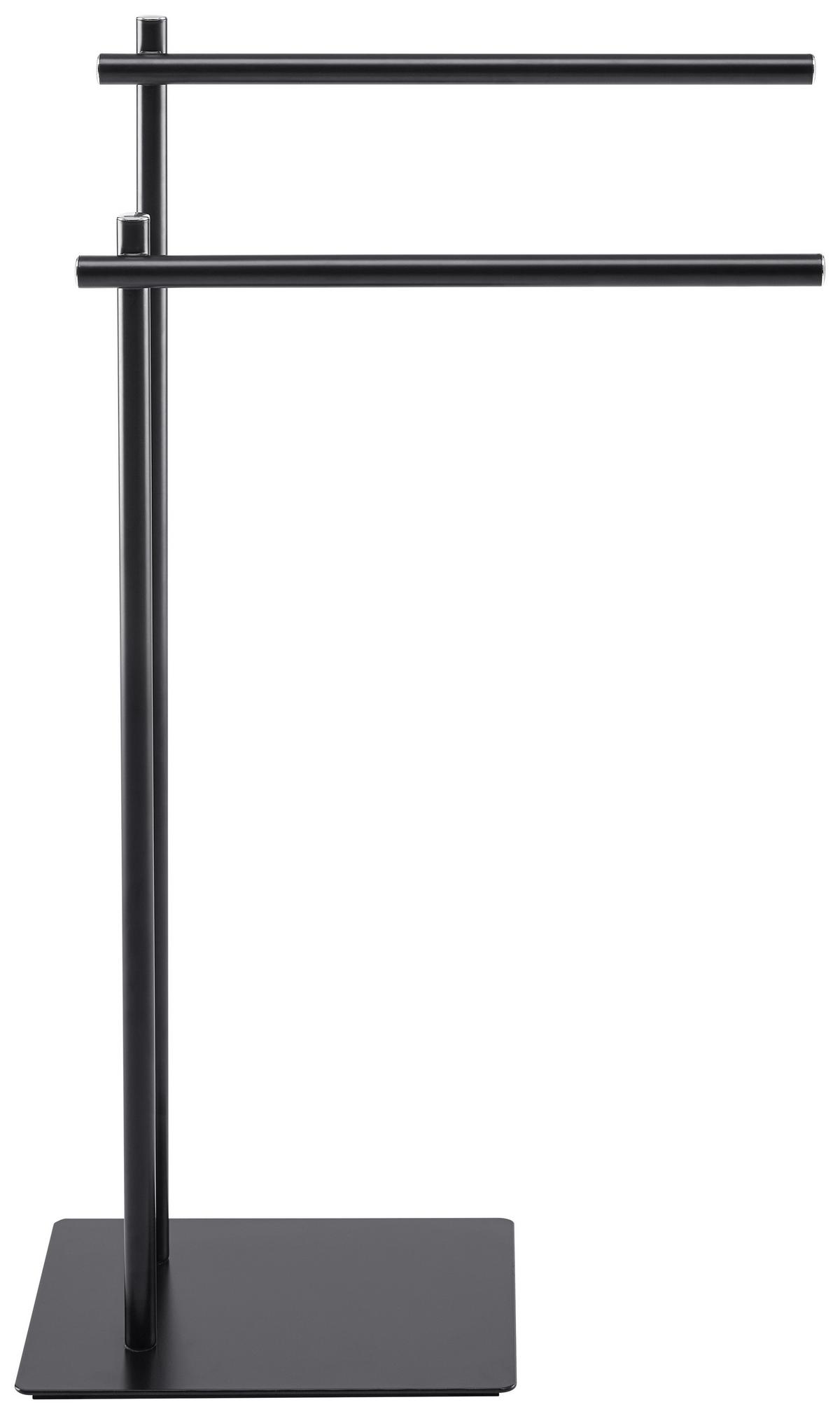 Držák na ručníky MANI - černá, Moderní, kov (47/81,5/24cm) - Mömax