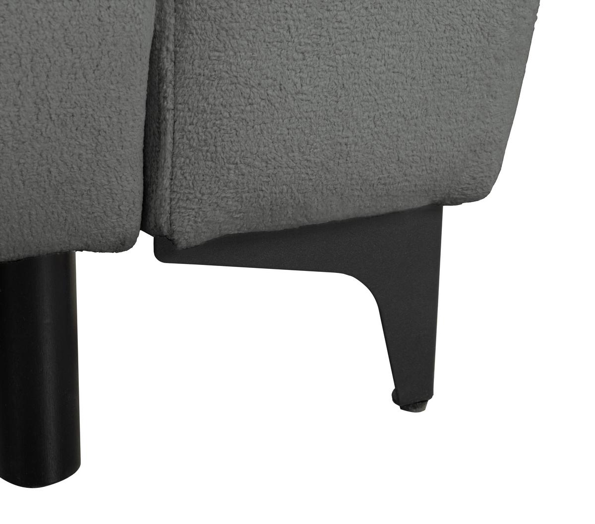 Ecksofa Moli, Dunkelgrau S: 236x148 cm - Dunkelgrau/Schwarz, Design, Textil (236/148cm) - MID.YOU