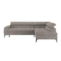 Ecksofa Volf Rechts New Grau, S: 261x203 cm - Schwarz/Grau, Trend, Kunststoff/Textil (261/203cm)