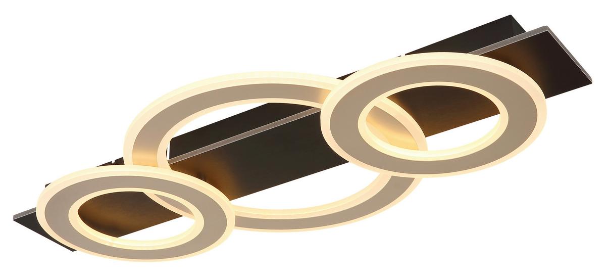 Led-deckenleuchte 48034a-50 Jayden - Champagner/Dunkelbraun, Design, Holzwerkstoff/Kunststoff (73/35/7cm) - Globo