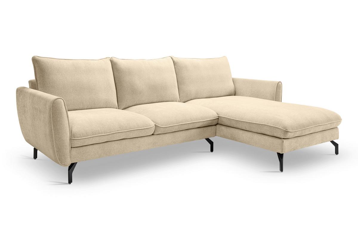 Ecksofa Toronto Beige S: 259x165cm - Beige/Schwarz, Basics, Holz/Textil (259/165cm) - MID.YOU