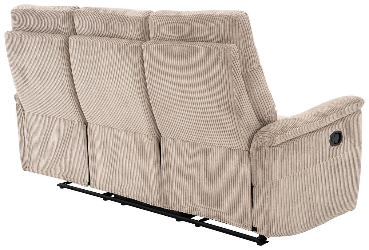 3-Sitzer-Sofa Xeno Hellbraun B: 184 cm - Hellbraun/Schwarz, Design, Textil/Metall (184/108/89cm) - Livetastic