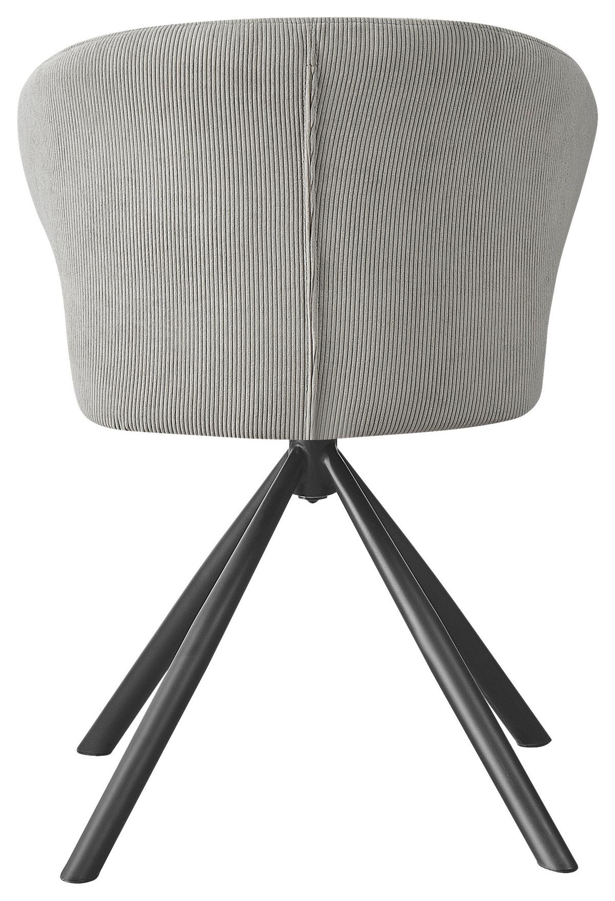 Stolička s podrúčkami sivá - čierna/sivá, Lifestyle, kov/textil (55/82/58cm) - Based