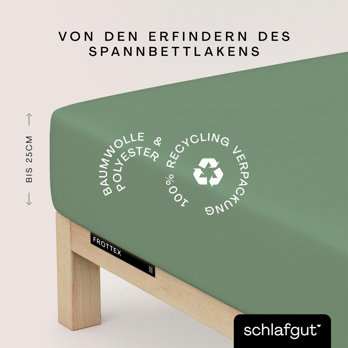 Spannleintuch Frottee Grün 100x200 cm - Grün, Basics, Textil (100/200cm) - Schlafgut