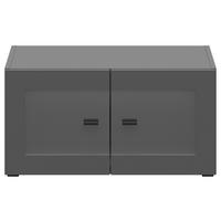 Vitrine 2 Türen, B: 64 cm Sixty-Four, Graphitfarben - Schwarz/Graphitfarben, Trend, Glas/Holzwerkstoff (64/32/35cm)