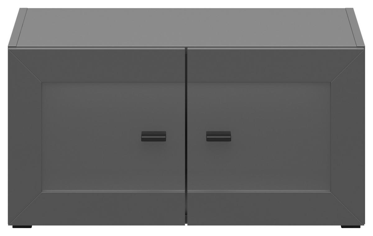 Vitrine 2 Türen, B: 64 cm Sixty-Four, Graphitfarben - Schwarz/Graphitfarben, Trend, Glas/Holzwerkstoff (64/32/35cm)