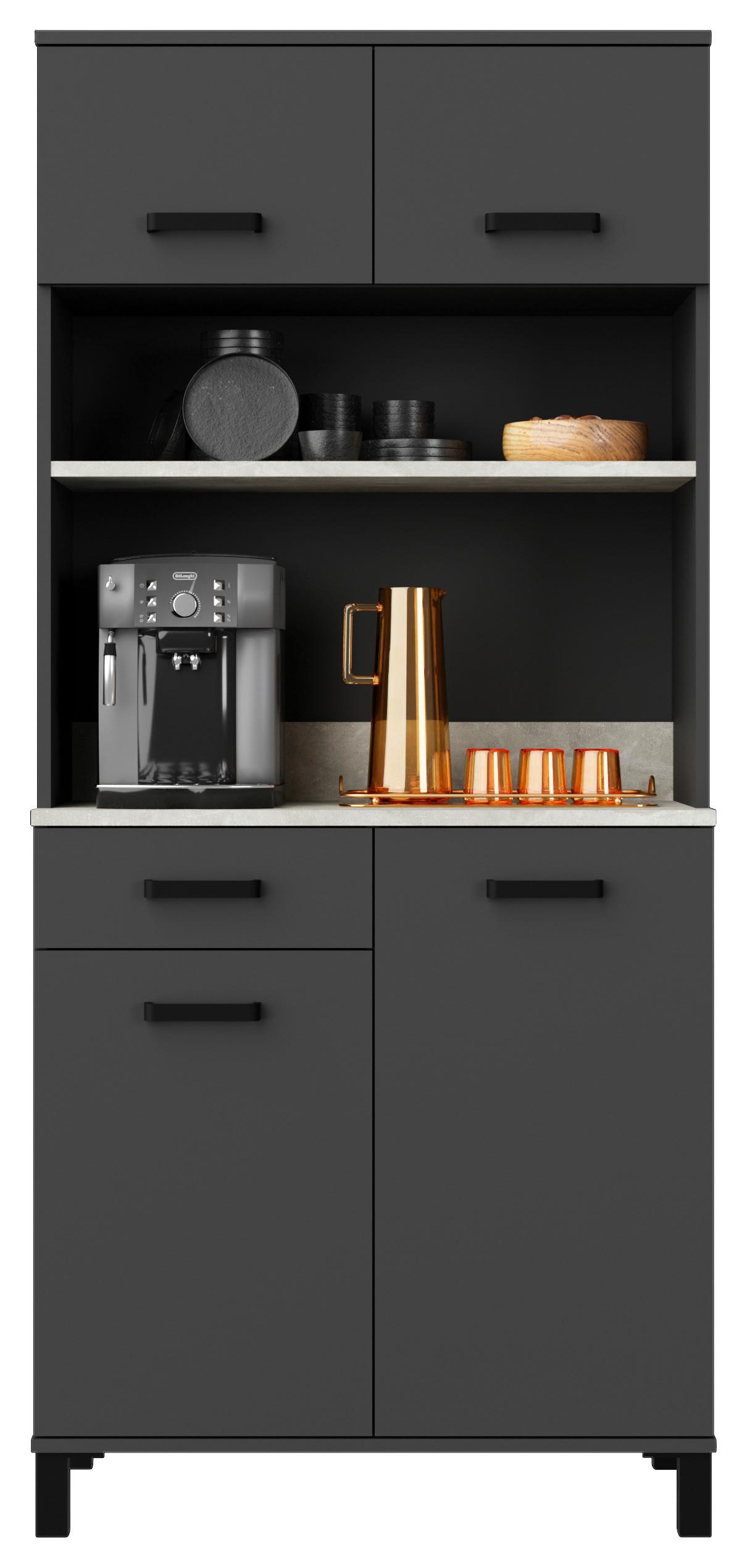 Buffet Linda Buffet 80 cm - Anthrazit/Hellgrau, KONVENTIONELL, Holzwerkstoff (80/177/40cm) - P & B