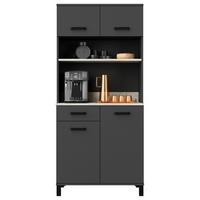 Buffet Linda Buffet 80 cm - Anthrazit/Hellgrau, KONVENTIONELL, Holzwerkstoff (80/177/40cm) - P & B