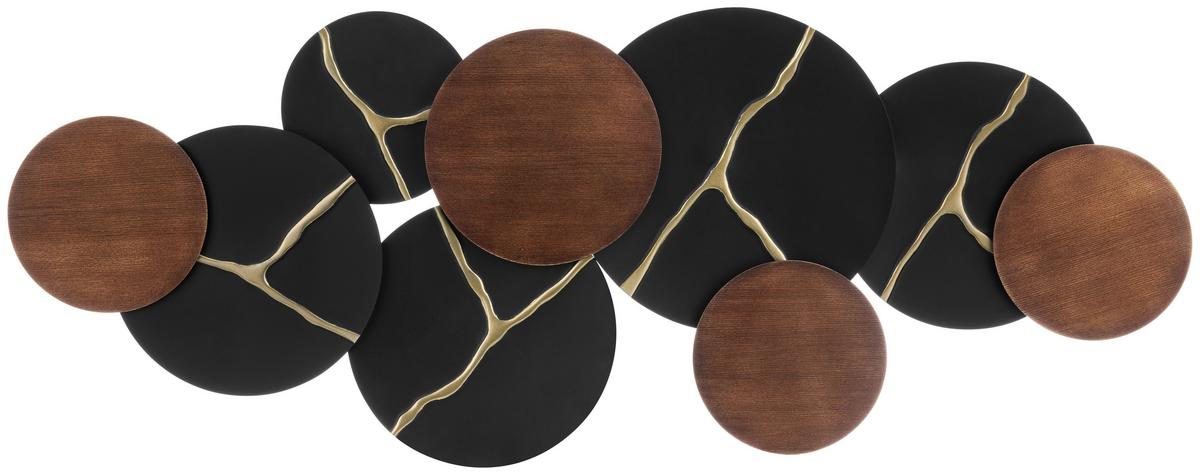 Wanddeko Rene - Goldfarben/Schwarz, KONVENTIONELL, Holzwerkstoff/Metall (115/5/46cm) - Luca Bessoni