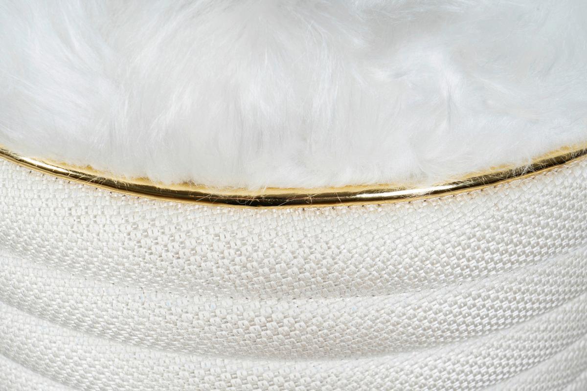Hocker Doric 345 Beige/goldfarben D: 42 Cm - Beige/Goldfarben, Design, Textil (42/50cm) - Kayoom