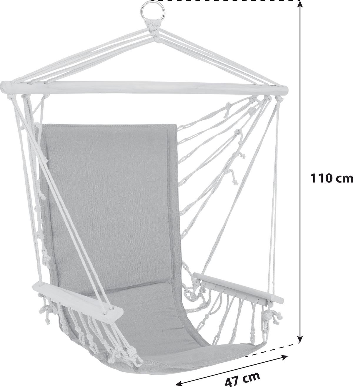 Hängesessel Nadine Nadine - Grau, KONVENTIONELL, Holz/Textil (47/110cm) - Ondega