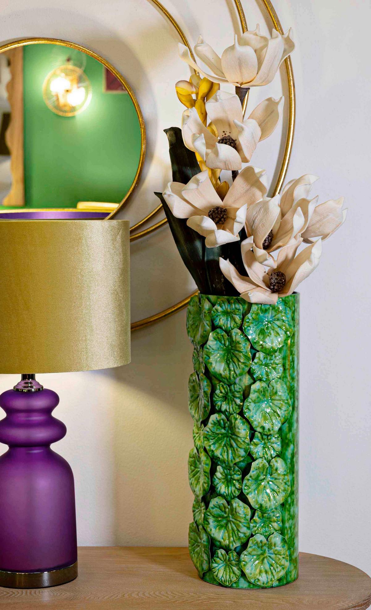 Vase Pot Drop Grün B: 18 cm - Grün, Basics, Metall (18/46/17,5cm)