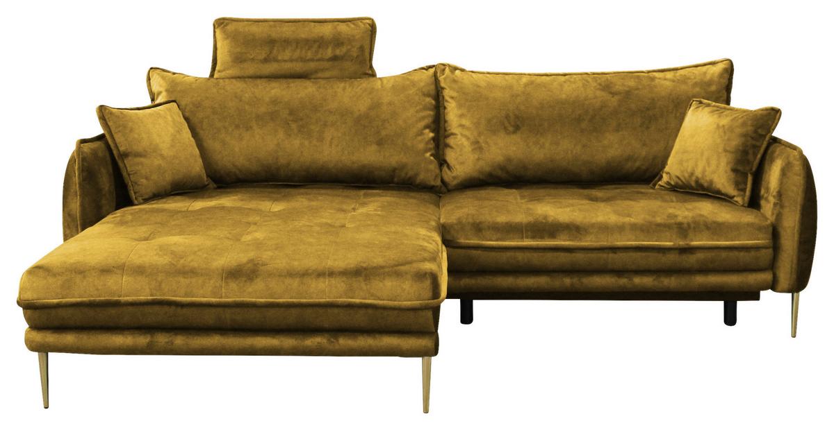 Ecksofa Whisper Senfgelb S: 196x264 cm - Goldfarben/Senfgelb, Design, Textil (196/264cm) - MID.YOU