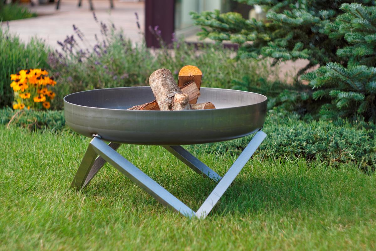 Feuerschale Design Z XXL LxBxH: 63x63x36 cm - Edelstahlfarben/Rostfarben, Basics, Metall (63/63/36cm)