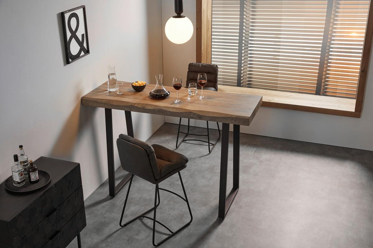 Barová židle KONA tmavě šedá - černá/tmavě šedá, Moderní, kov/textil (44/103/59cm) - Bessagi Home